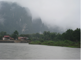 LAOS1 River view from Vang Vieng central.