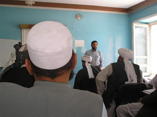 AG1 Curriculum development workshops bring together local religious leaders at the Ministry of Hajj in Kabul for weekly discussions to raise awareness of the challenges Afghan women face.