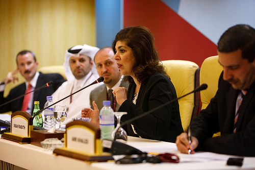farahpandithislamicforum U.S. Special Representative to Muslim Communities Farah Pandith delivers a talk during the Forum. Photo by Ralph Alswang.