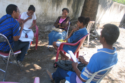 Legal Aid Community members consult legal aid workers in Timor-Leste