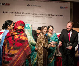 US Ambassador to Bangladesh Dan Mozena presents all the particip