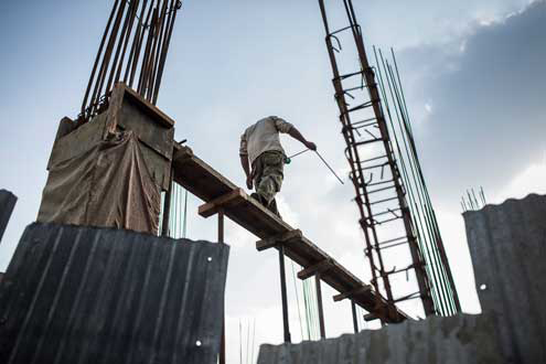 A construction site in Kathmandu. A construction site in Kathmandu