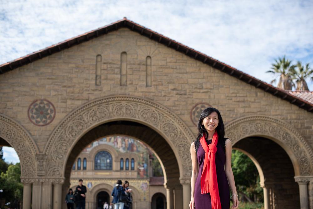Development Fellow Jessica Aung smiles for photo at Stanford University