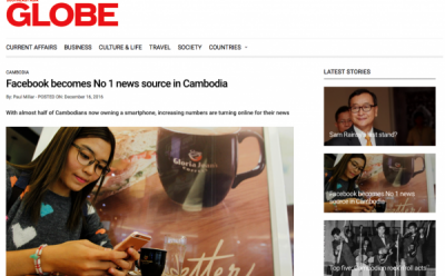 Southeast Asia Globe: Facebook becomes No 1 news source in Cambodia screenshot