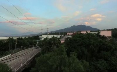 Rural elevated train tracks