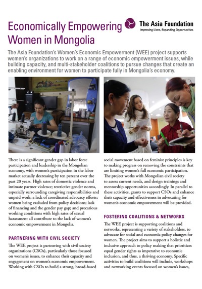 Economically Empowering Women In Mongolia The Asia Foundation