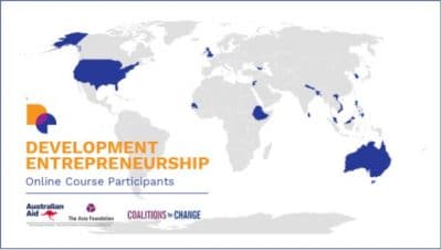 Development Entrepreneurship graphic with partnerships