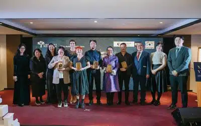 Storyteller Fox Mongolian Children's Book Award winners and award presenters.