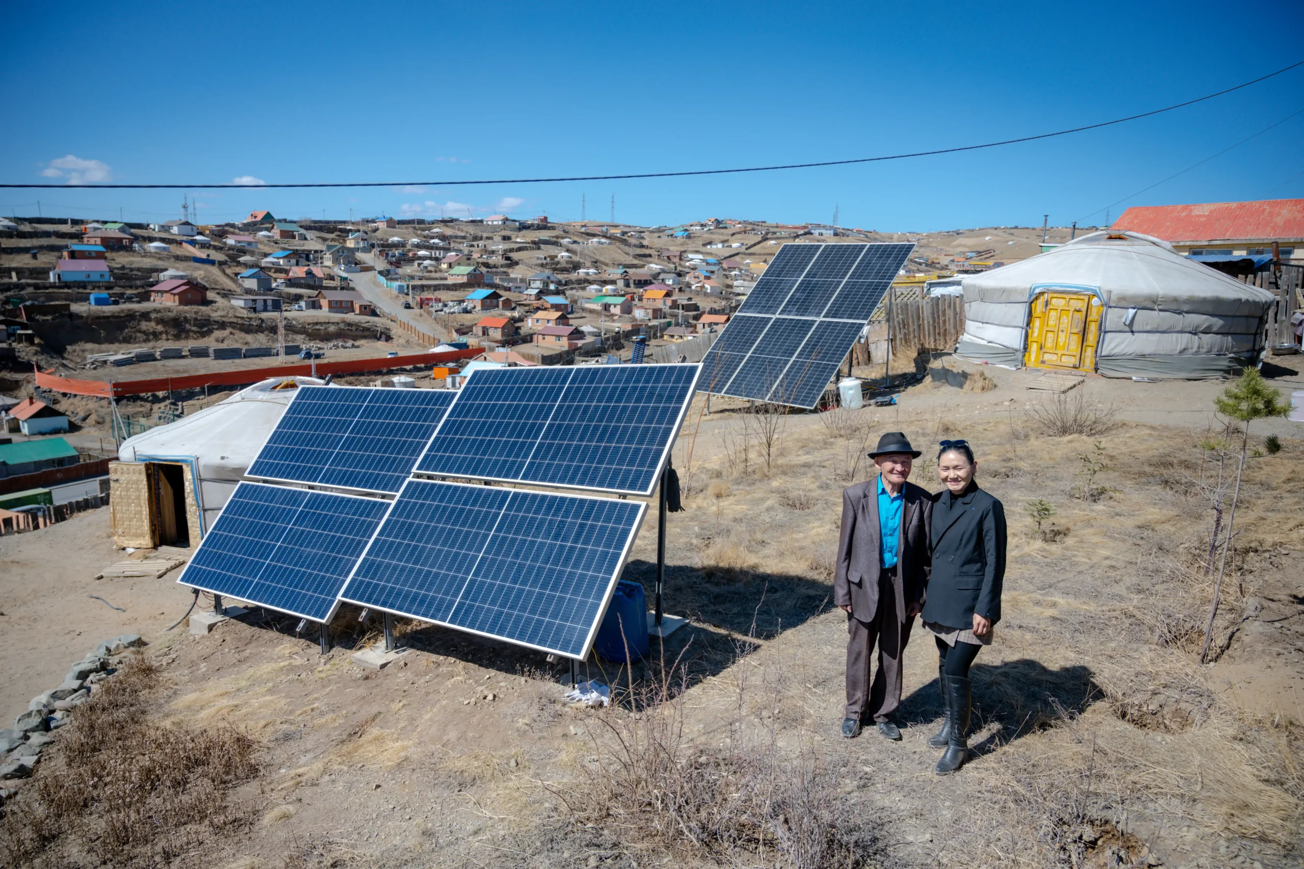 The first plot with paired system (from left: Father Mr. Sambuu, daughter Ms. Davaajargal), Ulaanbaatar 2024