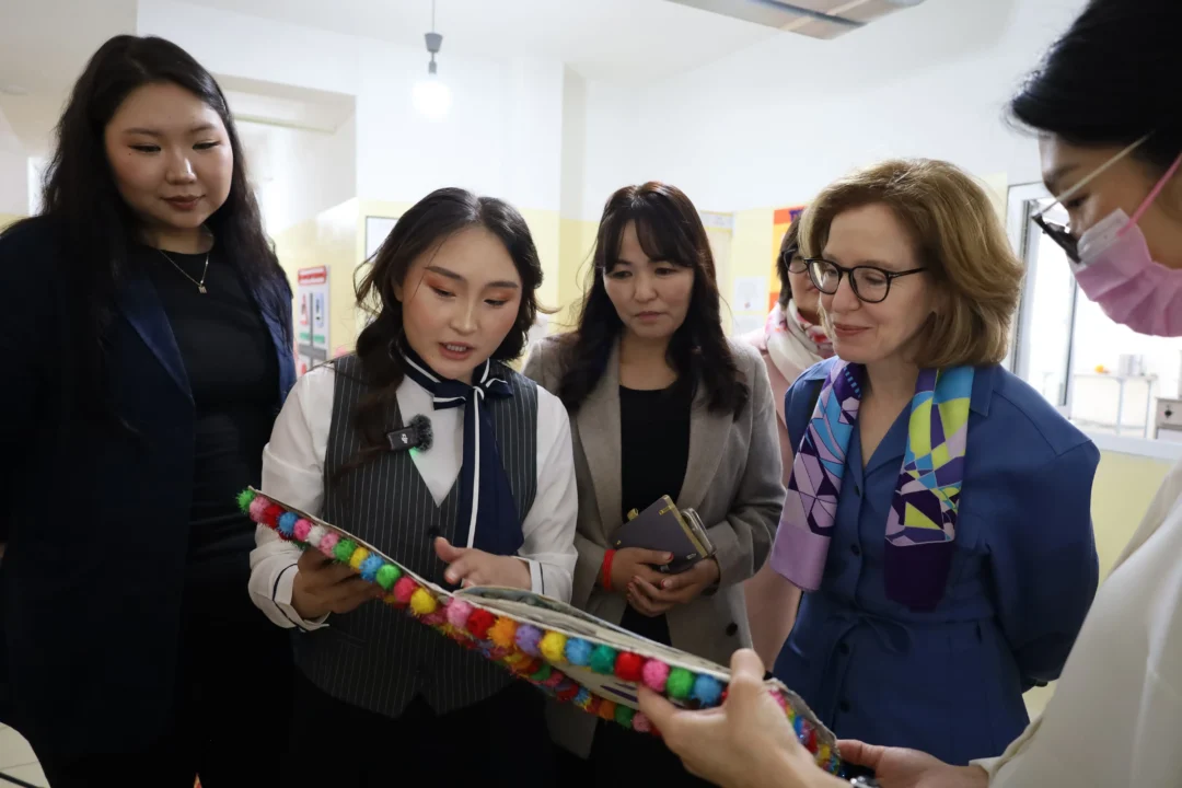 The Asia Foundation President and CEO Laurel E. Miller visits a public kindergarten in Mongolia in 2026.