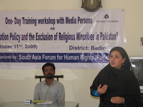 PK HR blog 1 The Asia Foundation sponsors a one-day media training workshop in Pakistan’s Badin district on the exclusion of religious minorities.