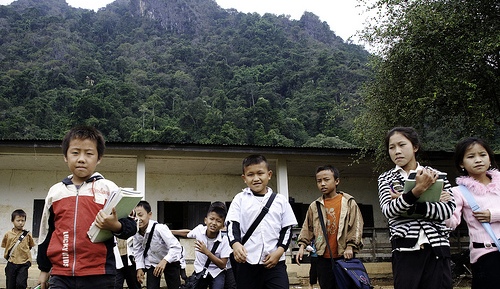 School kids in Laos