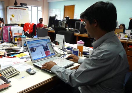 Prem Chandran in Malaysiakini's newsroom