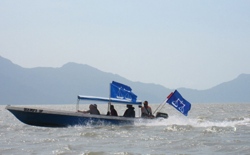 Barisan Nasional election boat in Sarawak