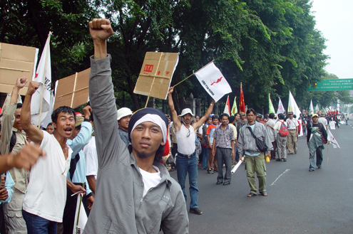 Farmers protest in Jakarta