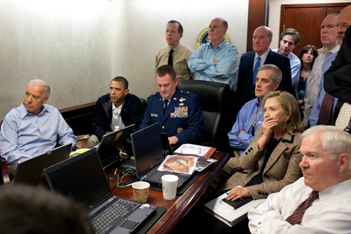 Obama and Biden await news of Bin Laden's Death