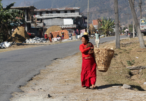 Nepalwoman A Nepali woman walks to the market.