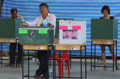 Thai election ballot boxes