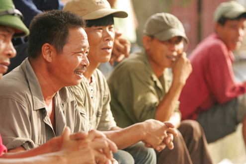 workers at the Labor Market in Hanoi