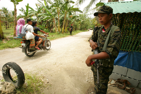 A border checkpoint of a MILF camp in Mindanao