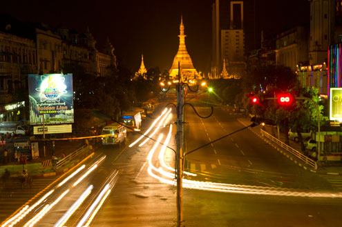 MyanmarStreet Myanmar street at night