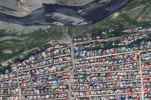 Satellite imagery from the Khan-Uul district 